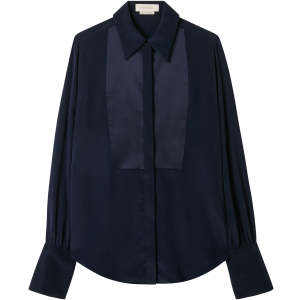 Tuxedo Shirt in Satin and Sandwashed Silk