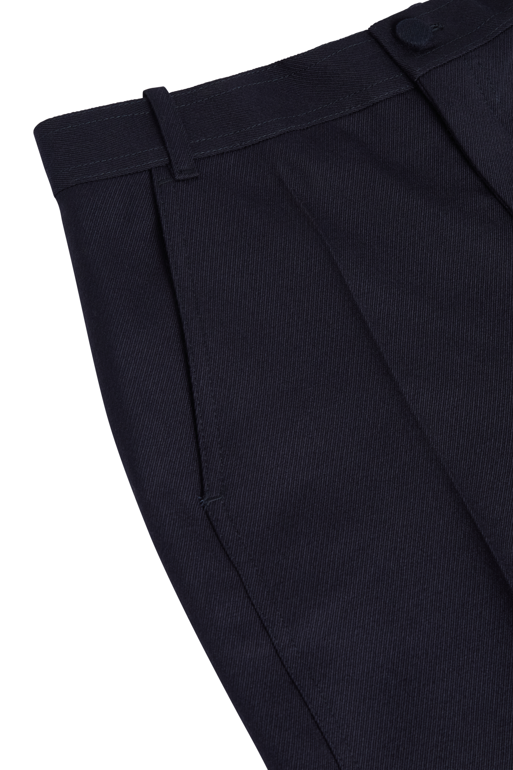 Straight Leg Trouser with Side Panel in Wool Twill - Image 2