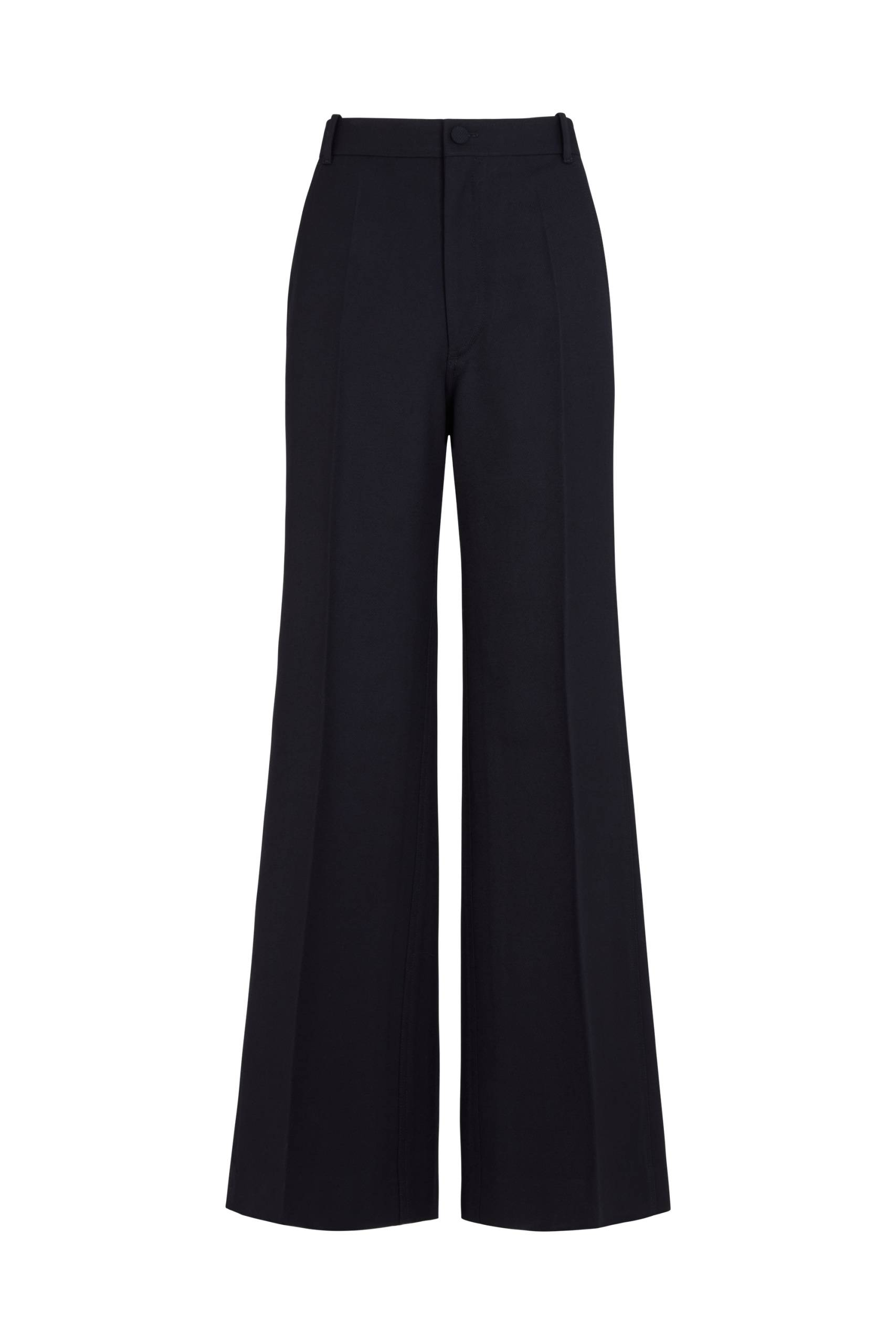 Straight Leg Trouser with Side Panel in Wool Twill