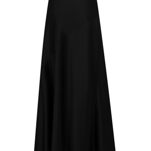 Asymmetrical Maxi Skirt in Silk Satin