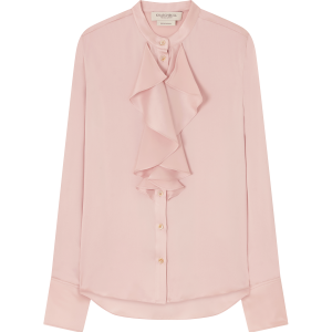 Cascade Ruffle Blouse in Sandwashed Silk Satin