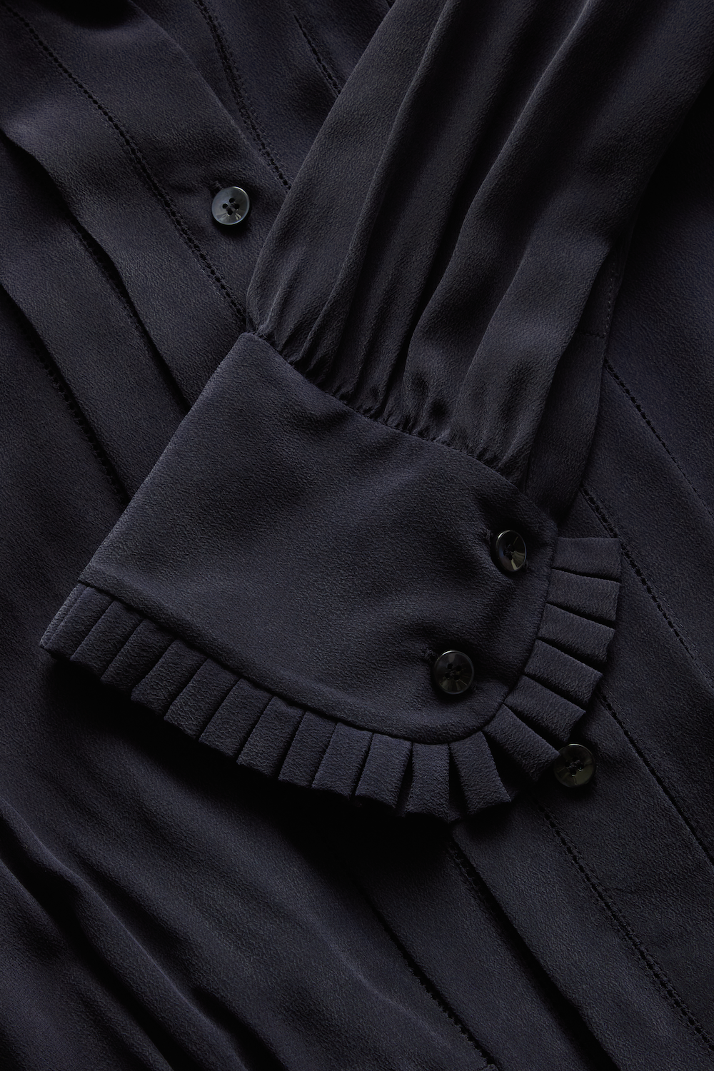 Pleat Front Shirtdress in Silk - Image 4