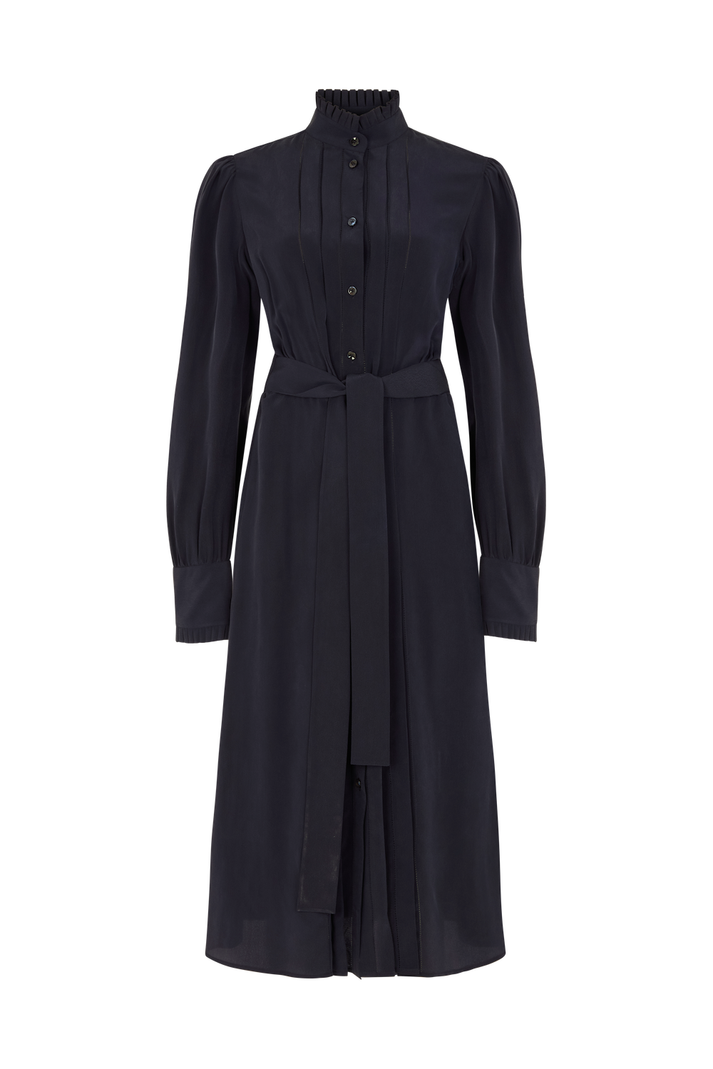 Pleat Front Shirtdress in Silk - Image 2