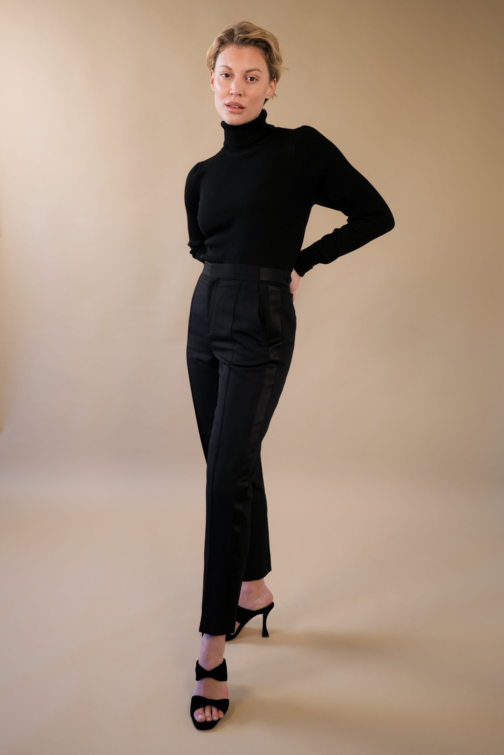Tuxedo Cigarette Trouser in Wool Twill - Image 9