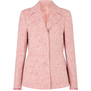Peplum Savile Jacket with Raw Edge in Silk Cotton