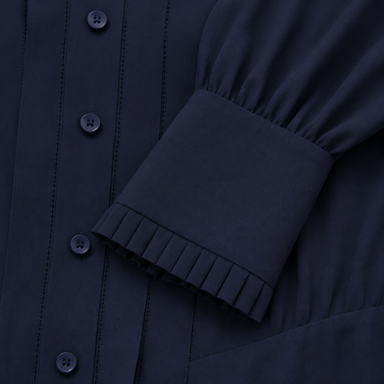 Pleat Front Shirtdress in Silk - Image 3
