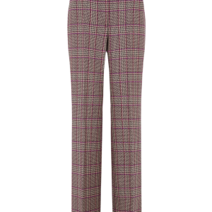 Straight Leg Trouser in Purple Checked Tweed