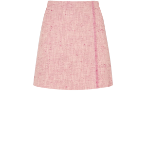 Mini Skirt with Raw Edge in Silk Cotton