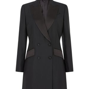 Tuxedo Dress in Barathea