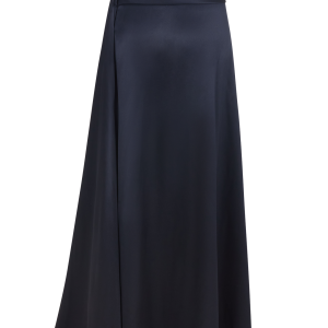 Tuxedo Maxi Skirt in Silk Satin