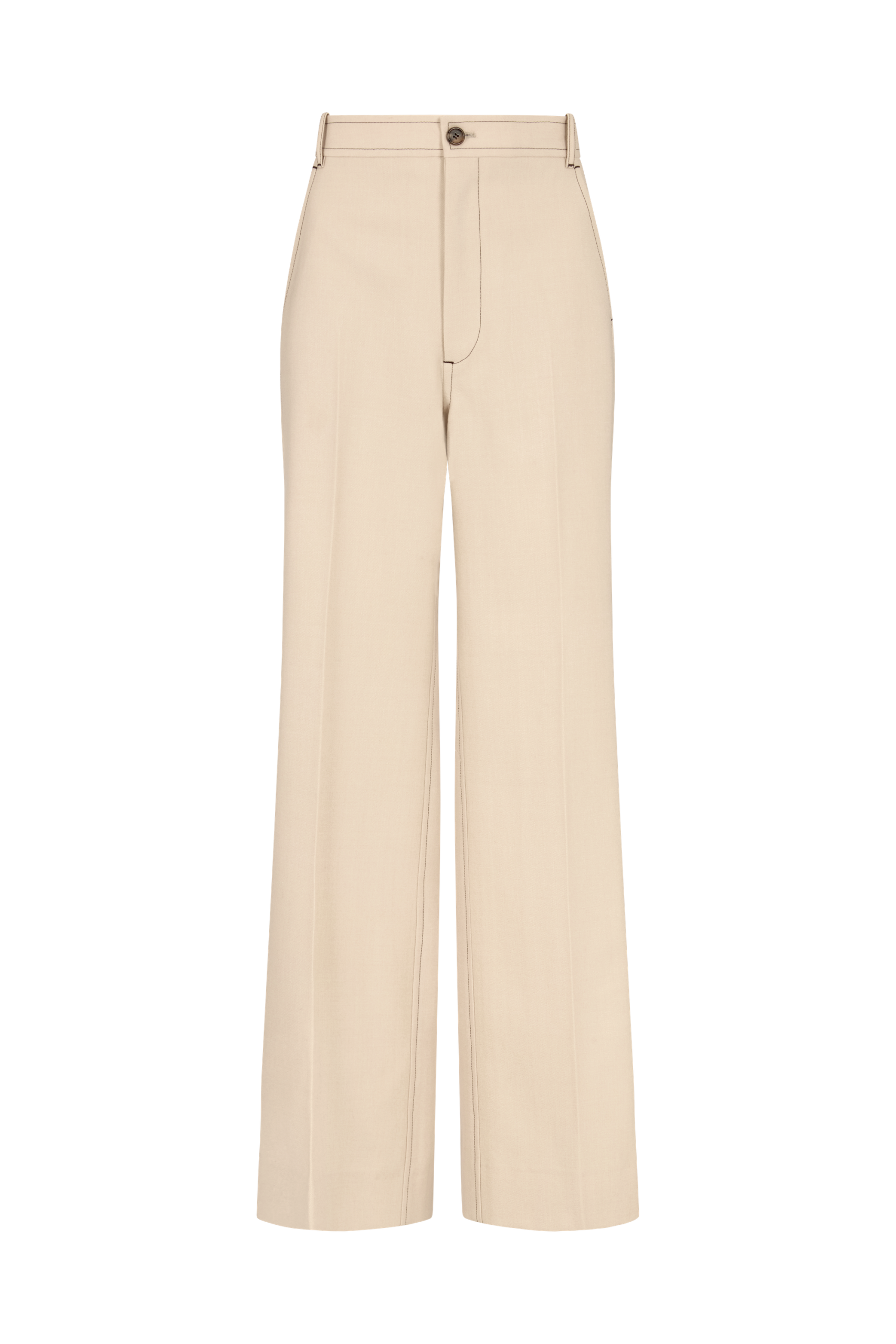 Straight Leg Trouser with Side Panel in Wool