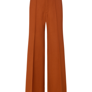 Flared Leg Trouser in Wool Twill