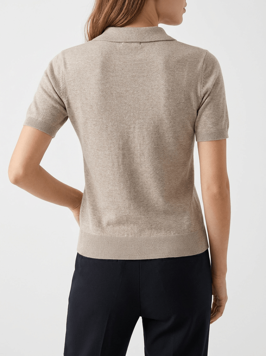Argyle Sweater Women Short Sleeve Knit Button Detail Preppy Top Kharites Shop - Image 3