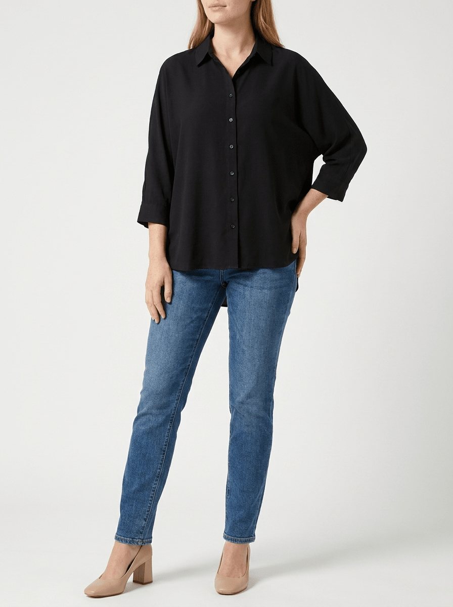 Collared Shirt Women Three Quarter Sleeve Button Down Casual Blouse ?? Kharites Shop - Image 6