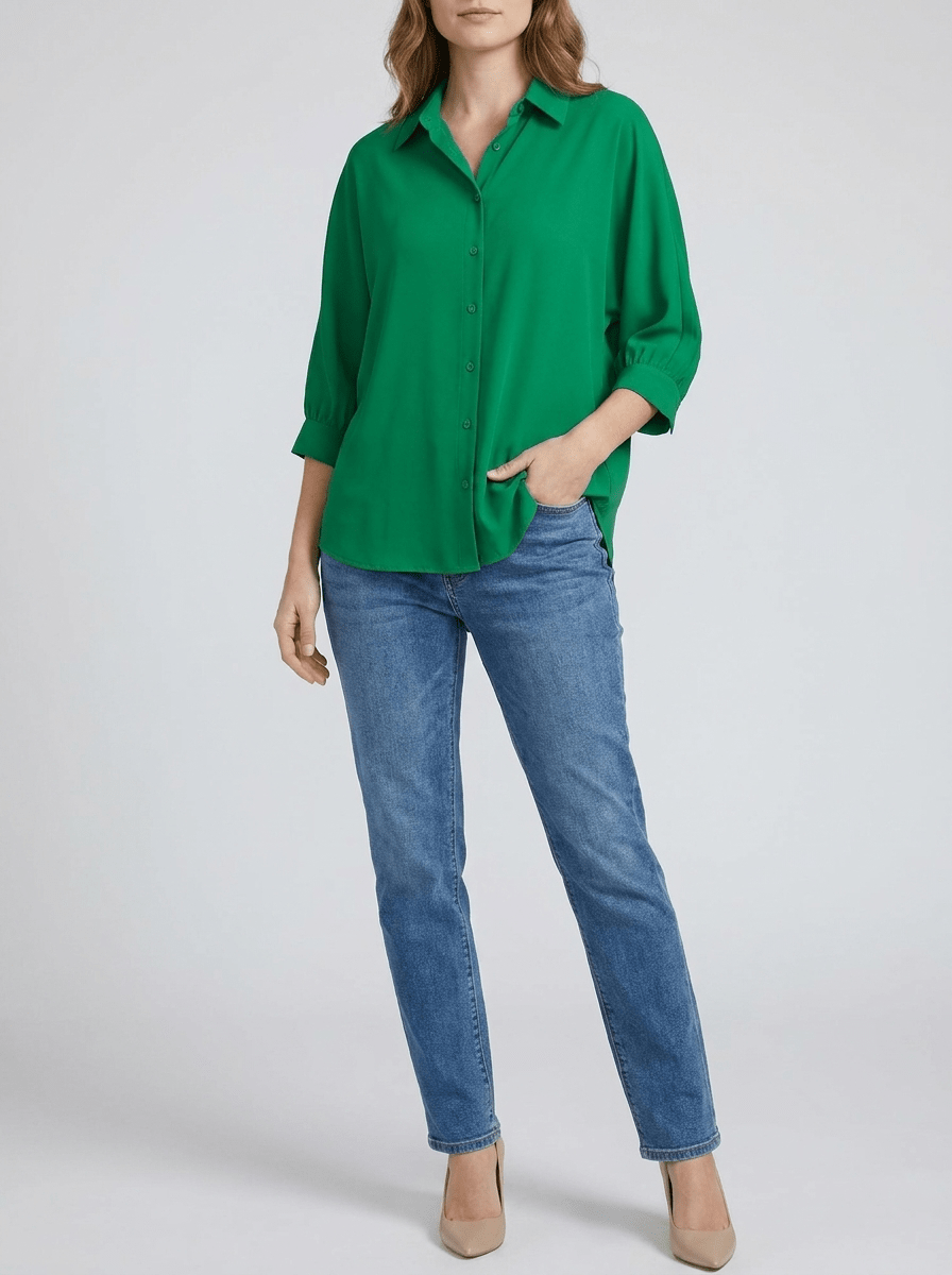 Collared Shirt Women Three Quarter Sleeve Button Down Casual Blouse ?? Kharites Shop - Image 11