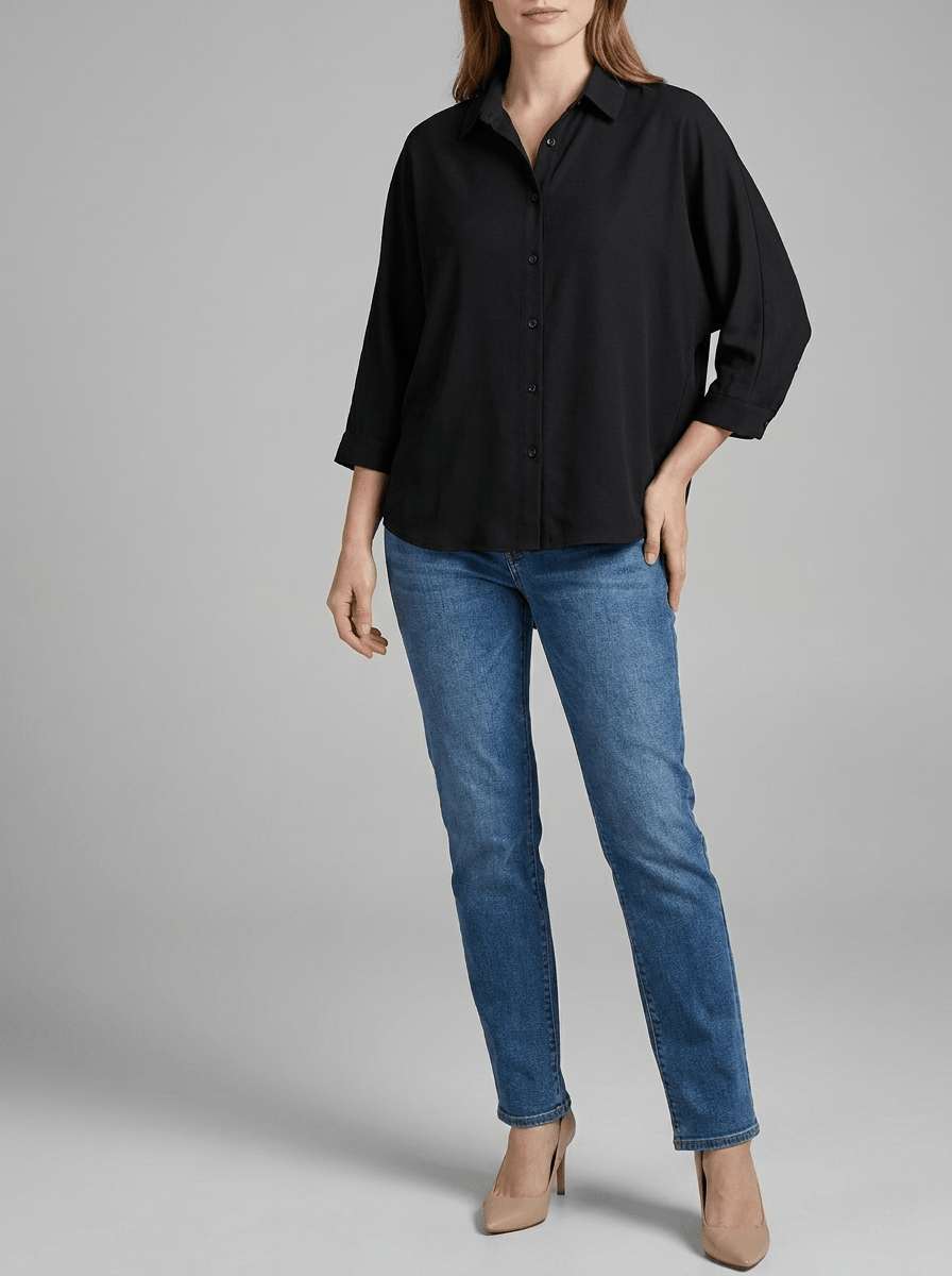Collared Shirt Women Three Quarter Sleeve Button Down Casual Blouse ?? Kharites Shop - Image 8
