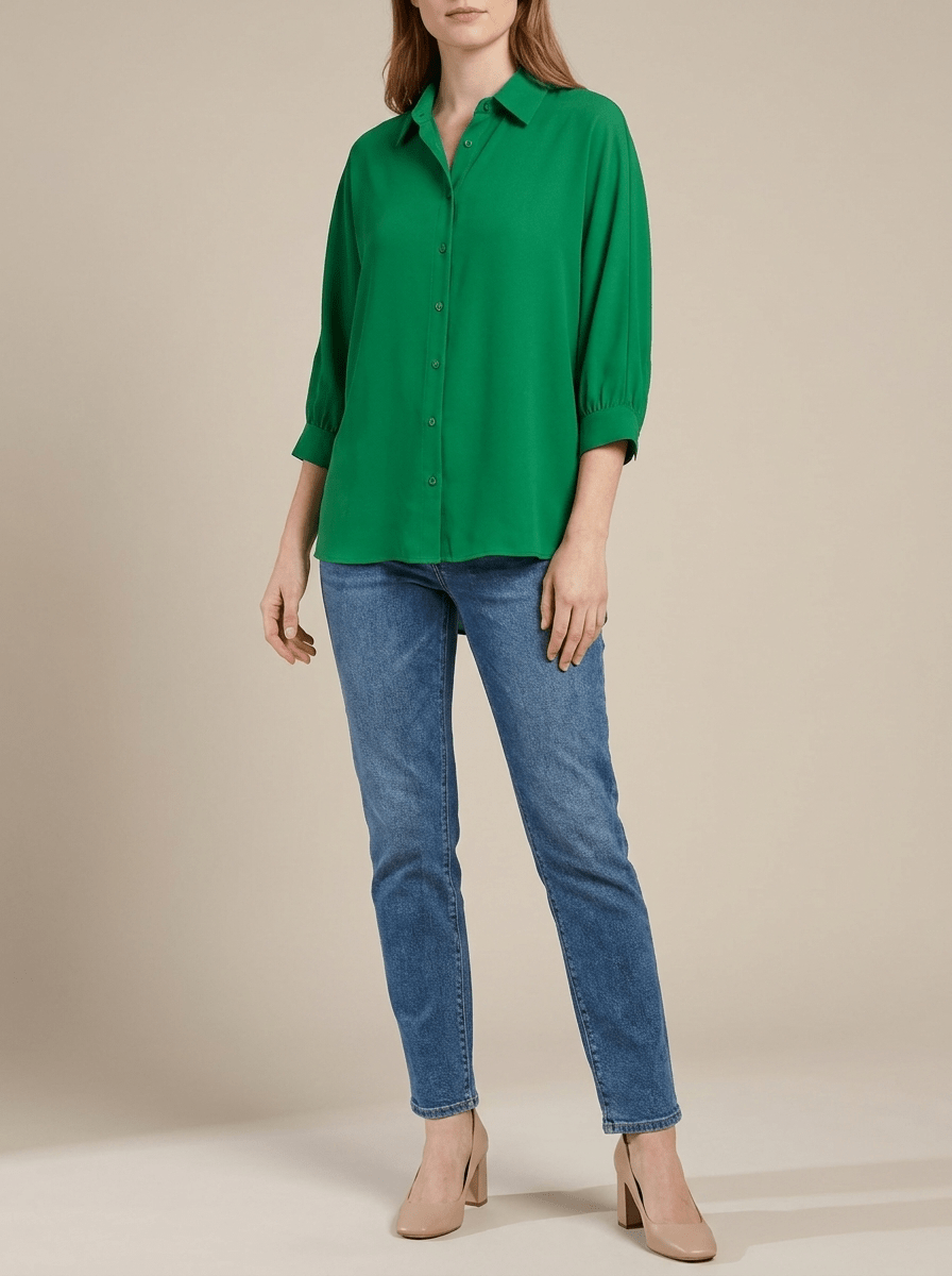 Collared Shirt Women Three Quarter Sleeve Button Down Casual Blouse ?? Kharites Shop - Image 9