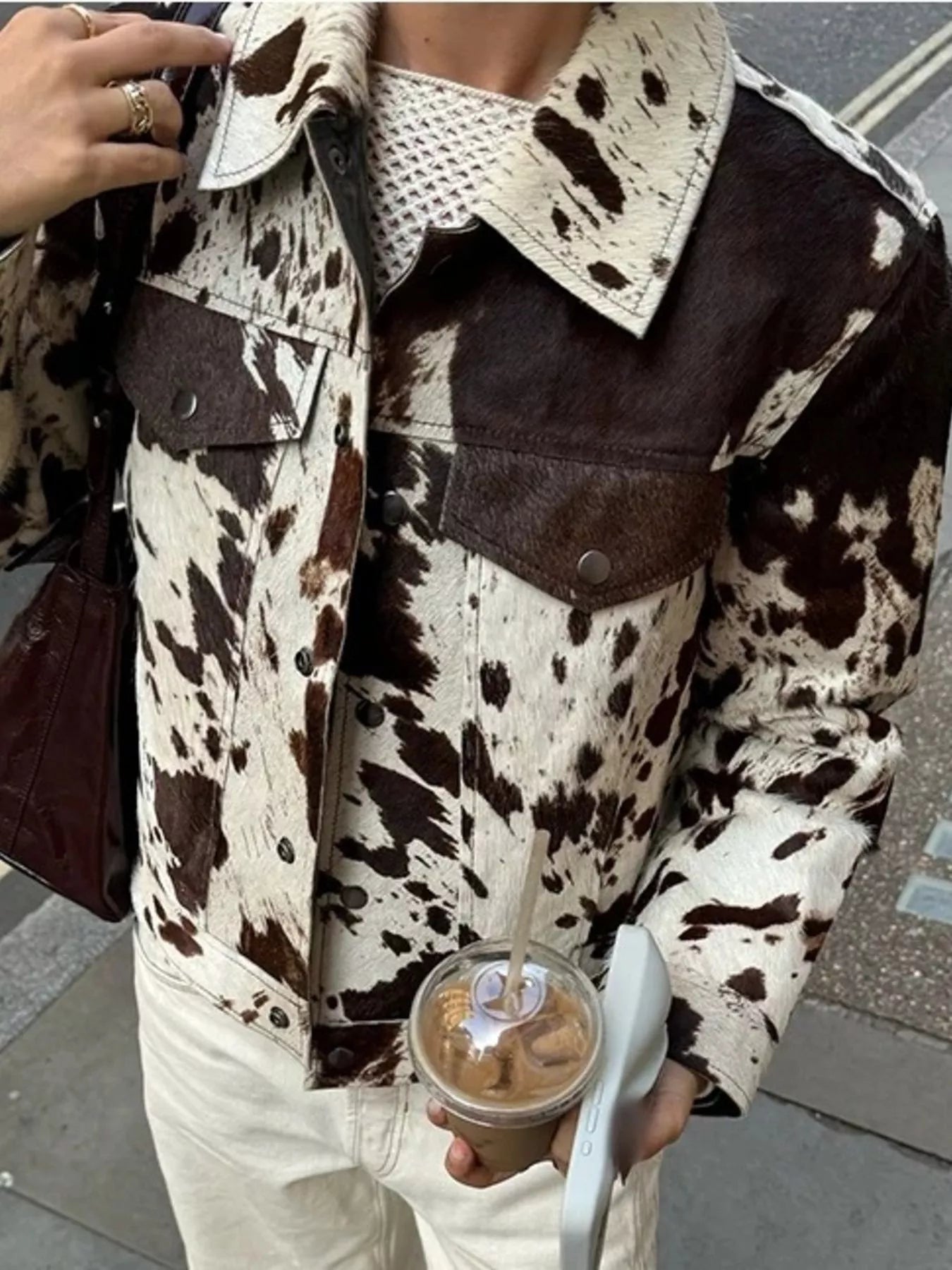 Cow Print Jacket Women Collared Button Up Western Shacket Lightweight ?? Kharites Shop - Image 7