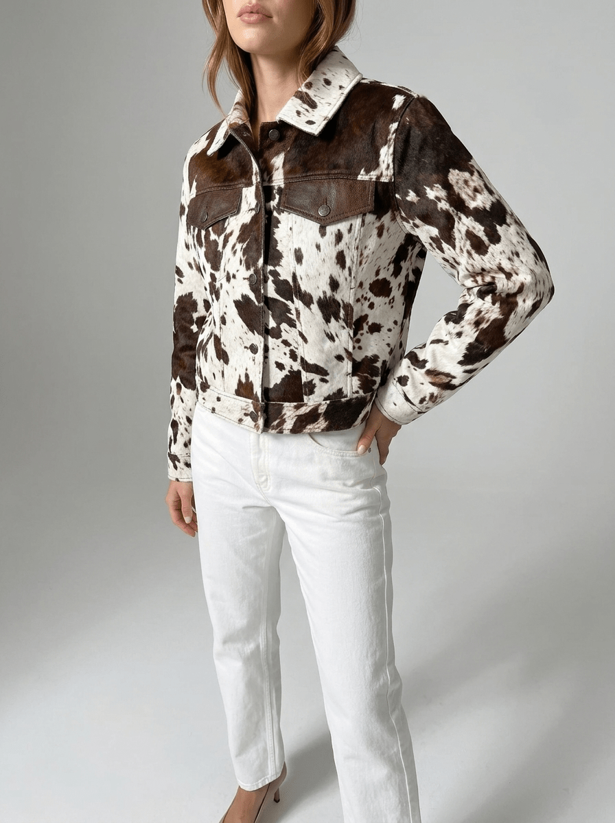 Cow Print Jacket Women Collared Button Up Western Shacket Lightweight ?? Kharites Shop - Image 5