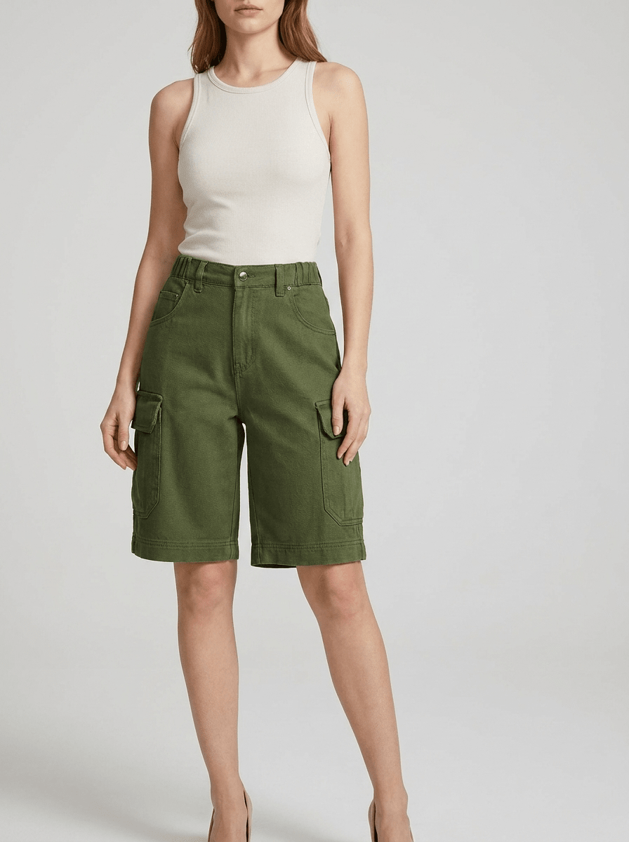 Denim Cargo Shorts Women High Waisted Casual Utility Shorts Pockets ?? Kharites Shop - Image 11
