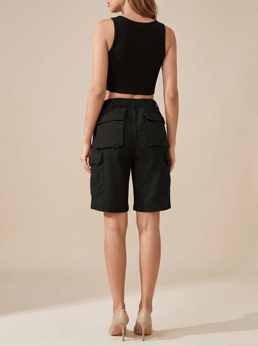 Denim Cargo Shorts Women High Waisted Casual Utility Shorts Pockets ?? Kharites Shop - Image 6