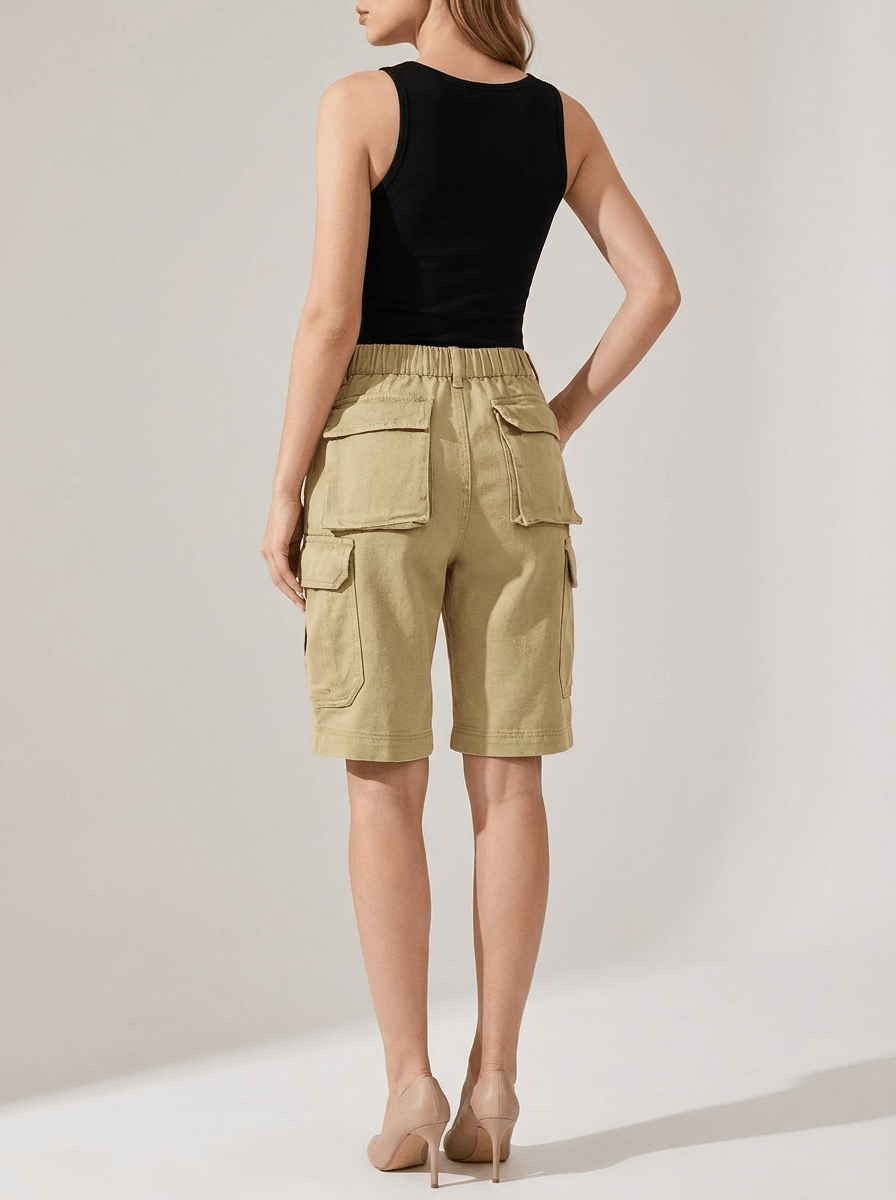 Denim Cargo Shorts Women High Waisted Casual Utility Shorts Pockets ?? Kharites Shop - Image 3