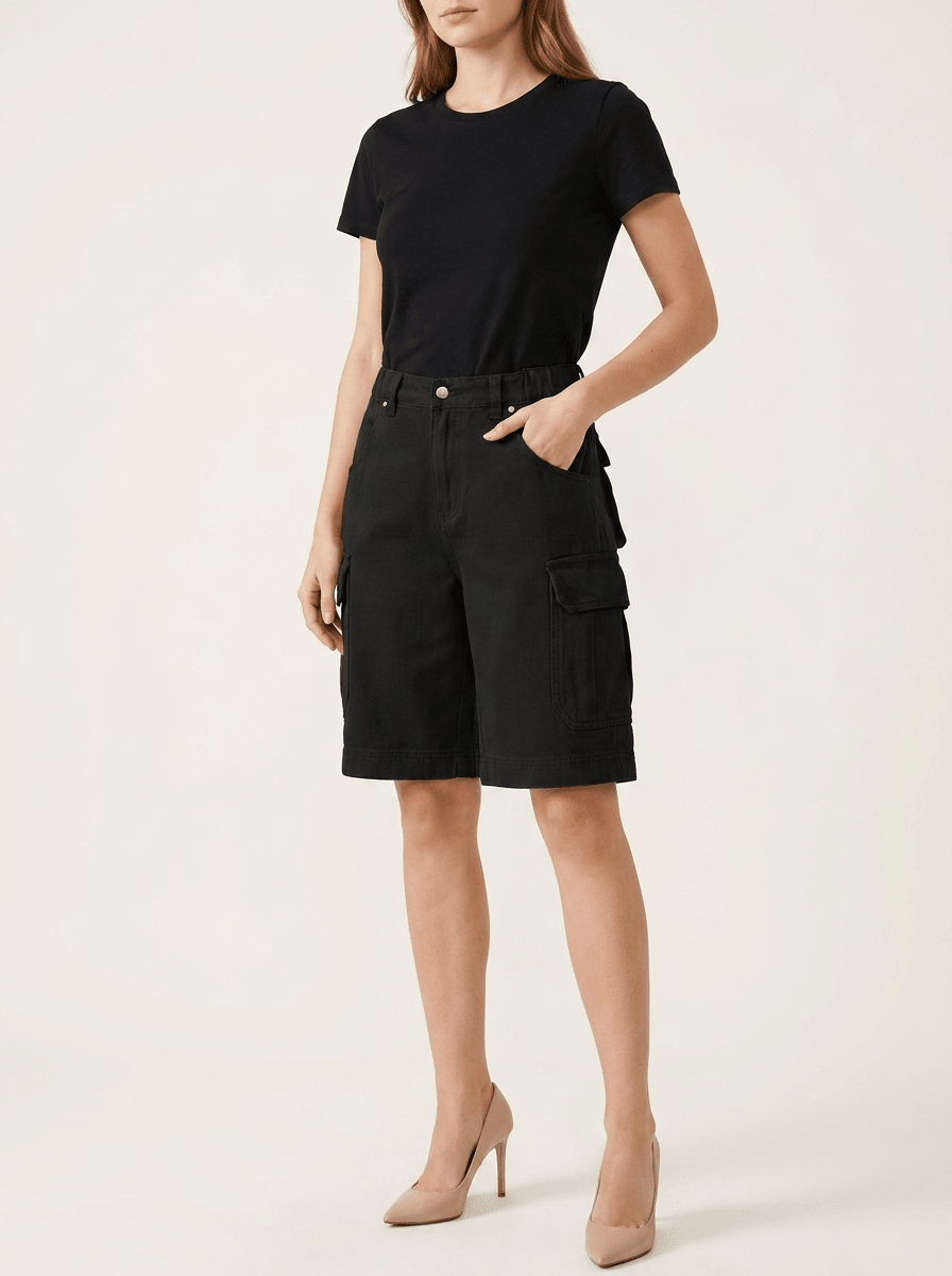 Denim Cargo Shorts Women High Waisted Casual Utility Shorts Pockets ?? Kharites Shop - Image 5