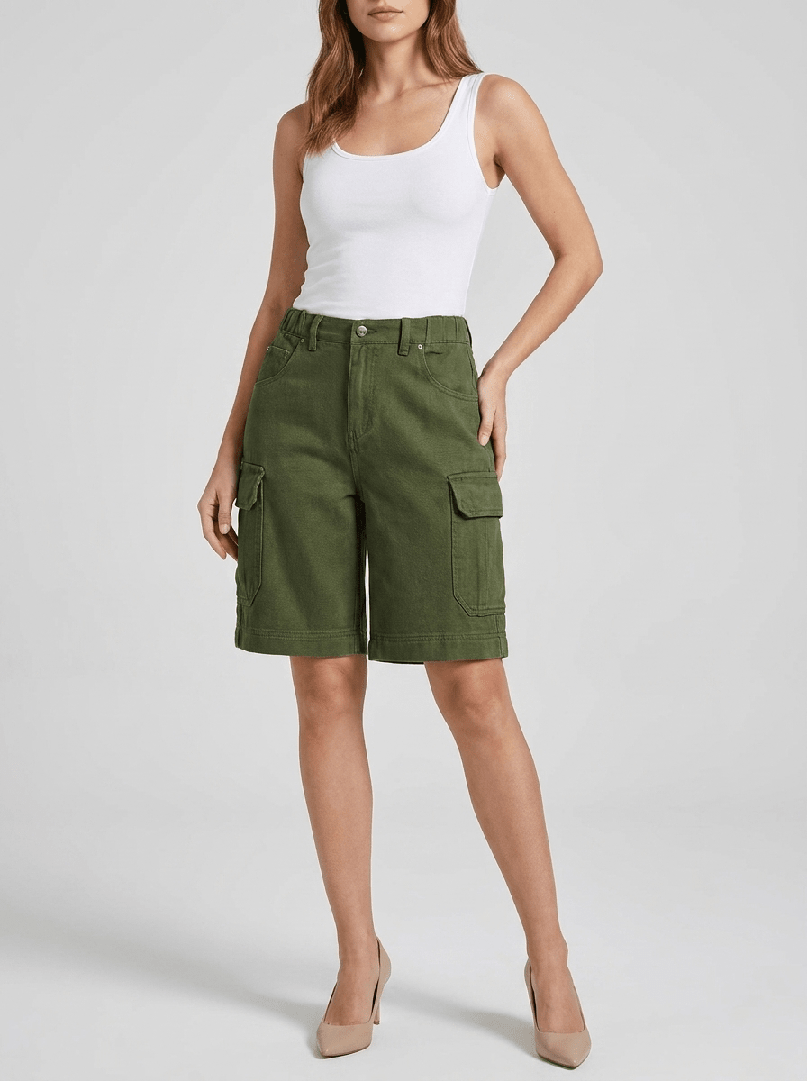 Denim Cargo Shorts Women High Waisted Casual Utility Shorts Pockets ?? Kharites Shop - Image 10