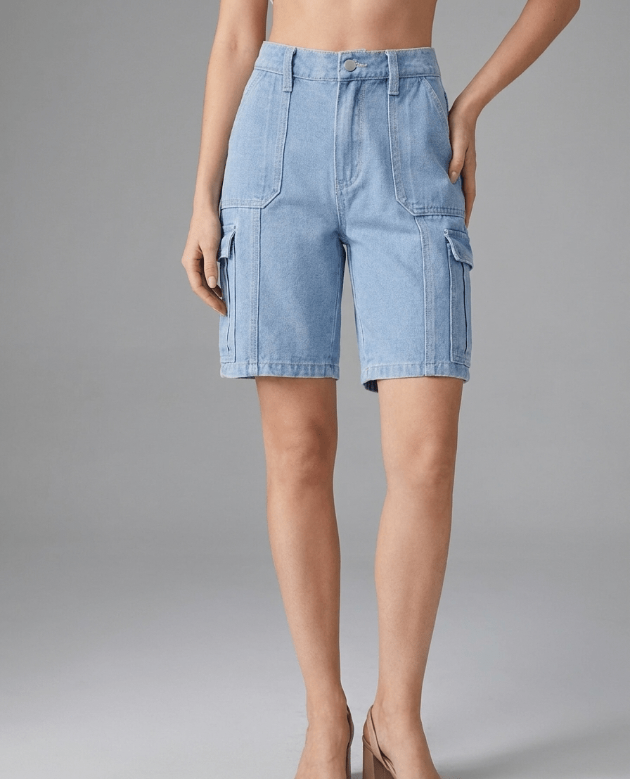 High Waisted Denim Shorts Women Washed Casual Summer Shorts Pockets ?? Kharites Shop