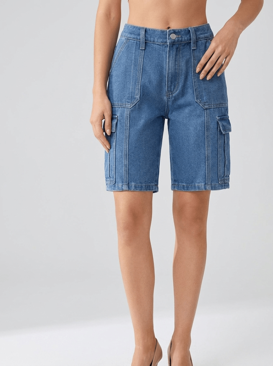 High Waisted Denim Shorts Women Washed Casual Summer Shorts Pockets ?? Kharites Shop - Image 8
