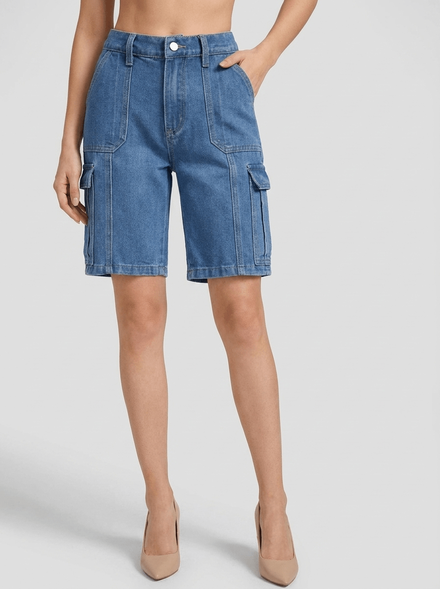 High Waisted Denim Shorts Women Washed Casual Summer Shorts Pockets ?? Kharites Shop - Image 7