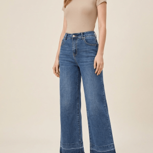 High Waisted Wide Leg Jeans Women Washed Denim Baggy Trousers ?? Kharites Shop