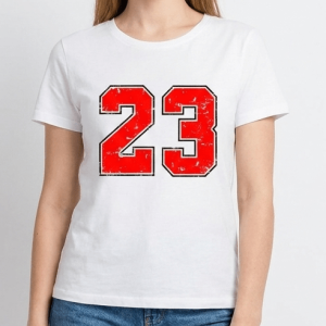 Number 23 Graphic T Shirt Women Round Neck Short Sleeve Casual Tee ?? Kharites Shop