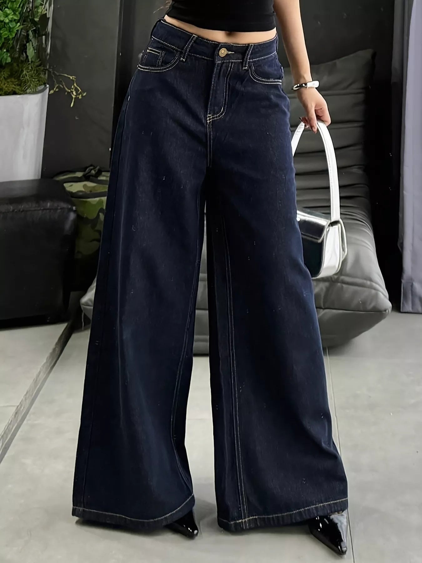 Wide Leg Jeans Women High Waisted Denim Trousers With Pockets ?? Kharites Shop - Image 7