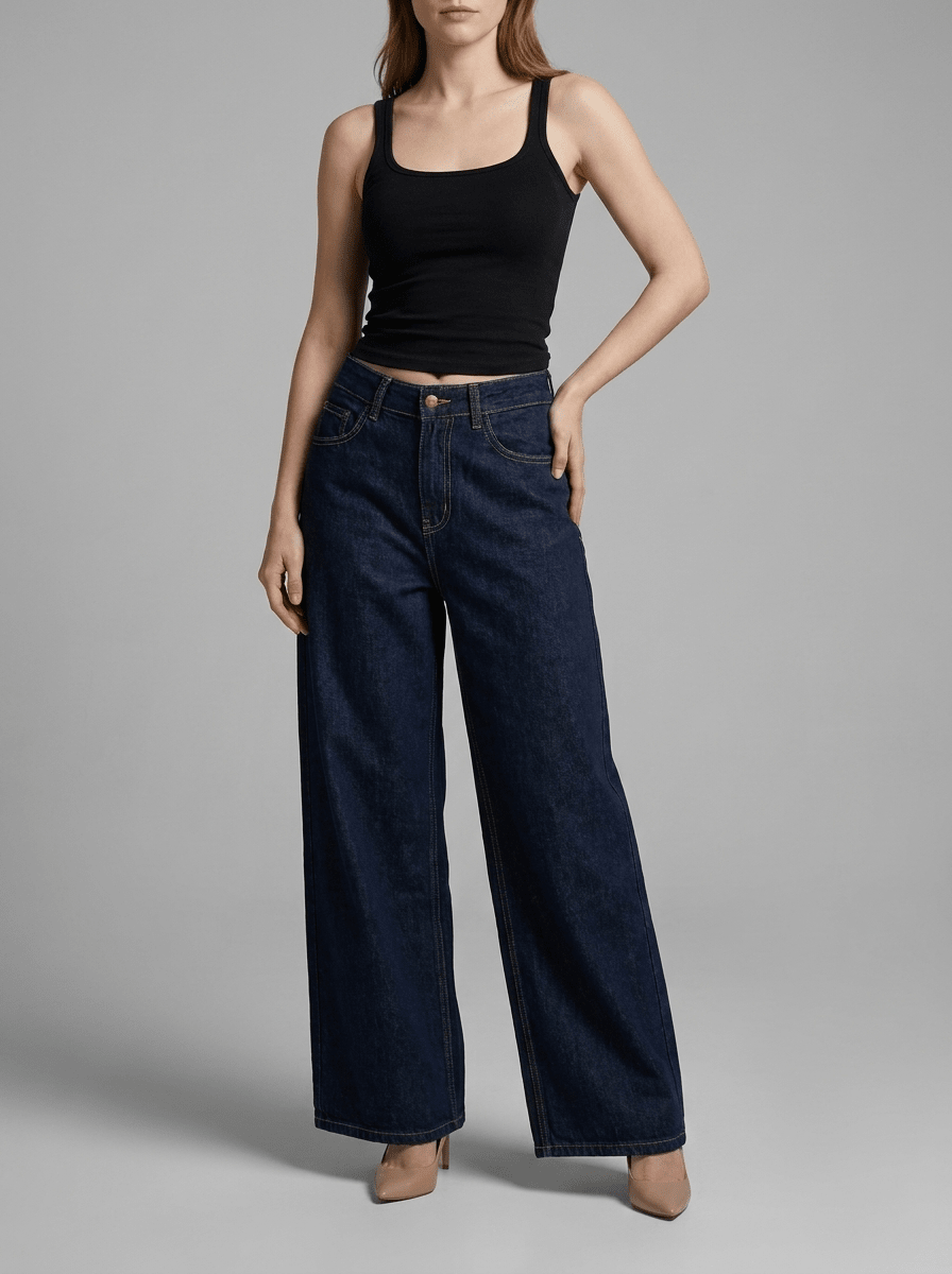 Wide Leg Jeans Women High Waisted Denim Trousers With Pockets ?? Kharites Shop - Image 2