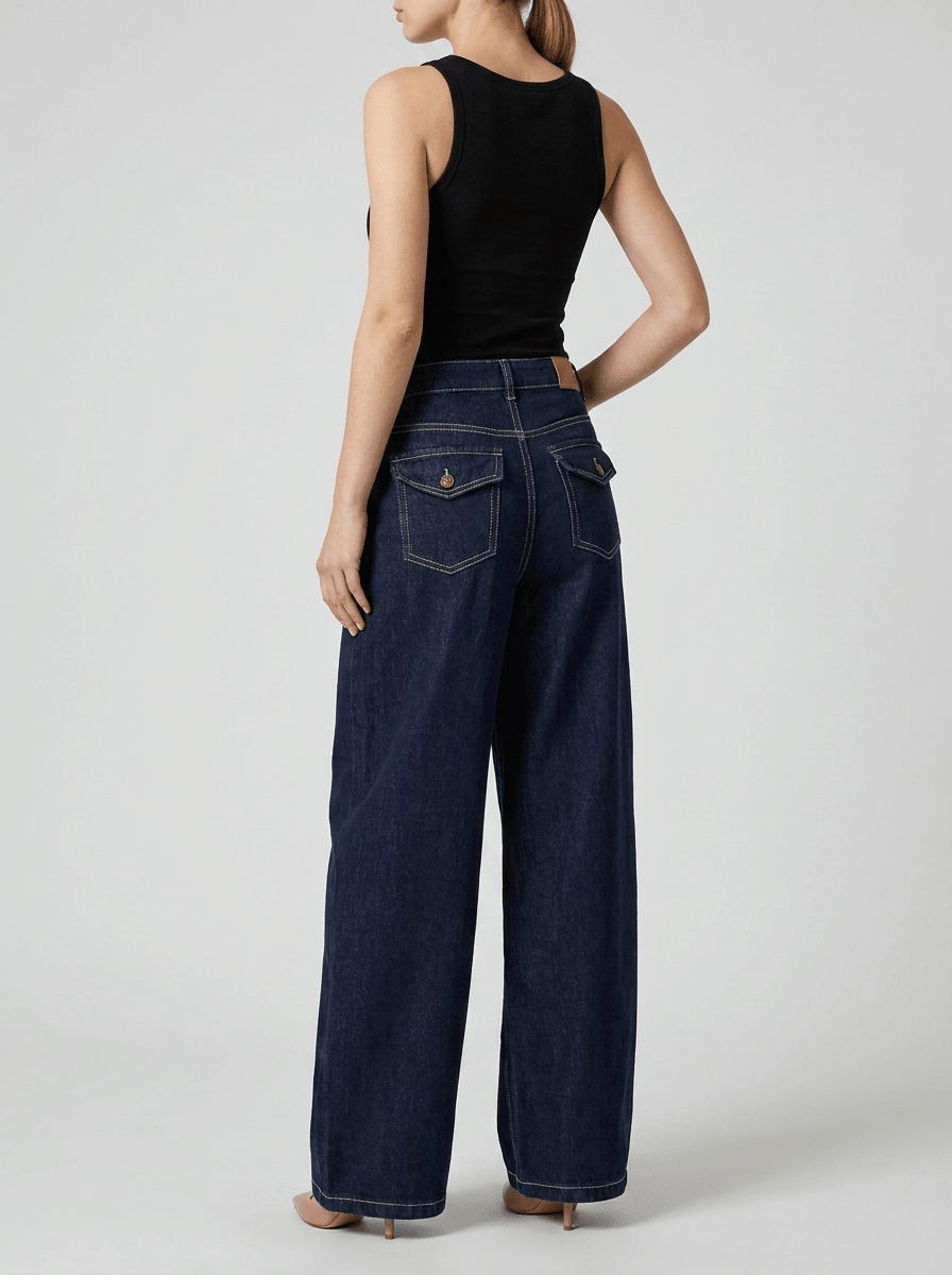 Wide Leg Jeans Women High Waisted Denim Trousers With Pockets ?? Kharites Shop - Image 5