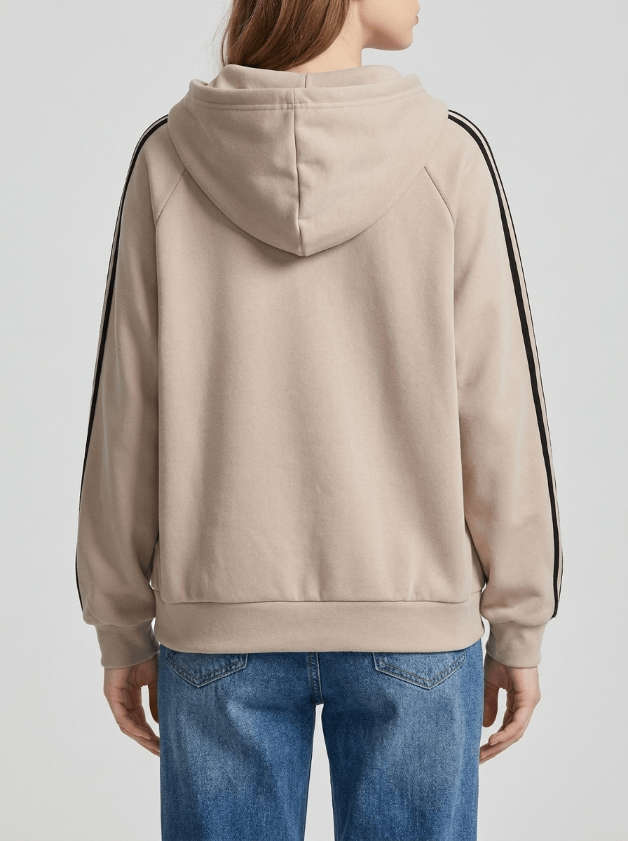 Zip Up Hoodie Women Striped Sleeve Drawstring Casual Jacket With Pockets ?? Kharites Shop - Image 5